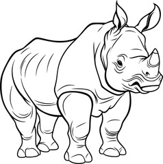 Rhinoceros coloring pages vector animals