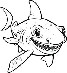 Shark coloring pages vector animals