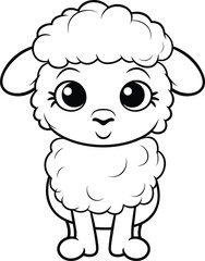 Sheep coloring pages vector animals