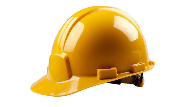 A Yellow Construction/safety Helmet On A Transparent Background