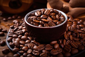 coffee beans in a cup