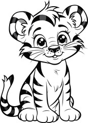 Tiger coloring pages vector animals