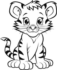 Fototapeta na wymiar Tiger coloring pages vector animals