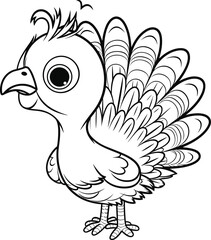Turkey coloring pages vector animals