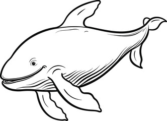 Fototapeta na wymiar whale coloring pages vector animals