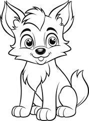Wolf coloring pages vector animals