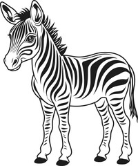 Fototapeta na wymiar Zebra coloring pages vector animals