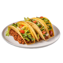 Vegetarian Tacos isolated on transparent background. Generative AI