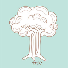 Alphabet T For Vocabulary School Student Lesson Cartoon Digital Stamp Outline