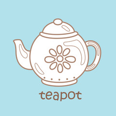 Alphabet T For Vocabulary School Student Lesson Cartoon Digital Stamp Outline