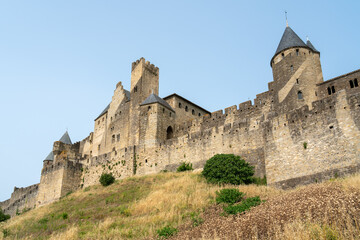 Fototapeta na wymiar beautiful large fortress in Carcassonne, France