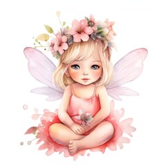 Fototapeta premium Drawing of a fairy kid for a kids bedroom