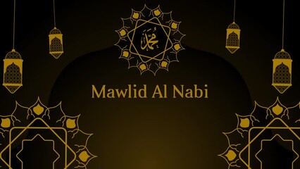 mawlid al nabi footage animation with lantern, mandala and arabic calligraphy of muhammad