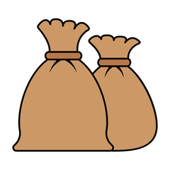 disposal of household waste vector color design, Housekeeping symbol, Office caretaker sign, porter or cleanser equipment stock illustration, Rubbish Bags concept