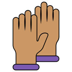 rubber gloves or Mitts vector color design, Housekeeping symbol, Office caretaker sign, porter or cleanser equipment stock illustration, Pair of domestic cleaning gloves concept