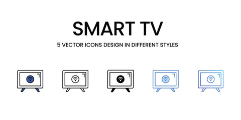 Smart Glasses Icon Design in Five style with Editable Stroke. Line, Solid, Flat Line, Duo Tone Color, and Color Gradient Line. Suitable for Web Page, Mobile App, UI, UX and GUI design.