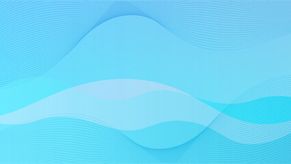 青い波のようなウェーブラインのベクター背景画像
