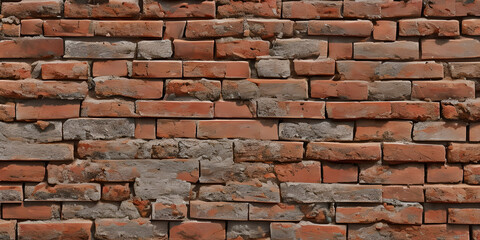 Obraz premium red brick wall background with cement