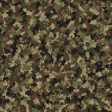 Digital camouflage seamless pattern military geometric camo background