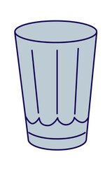 Simple illustration of water glass cup isolated on white background. 