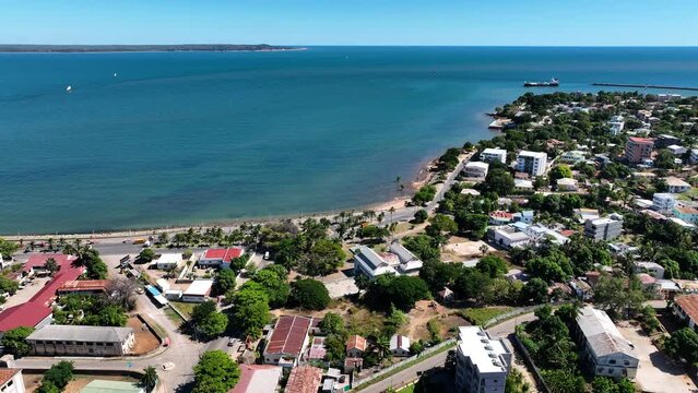 Small town Mahajanga on the coast of Madagascar, Africa. Mahajanga coast is popular travel and holyday destination in Madagascar. 