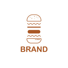Simple Burger Line Art Logo