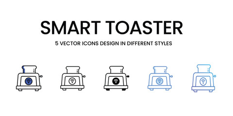 Smart Kettle Icon Design in Five style with Editable Stroke. Line, Solid, Flat Line, Duo Tone Color, and Color Gradient Line. Suitable for Web Page, Mobile App, UI, UX and GUI design.