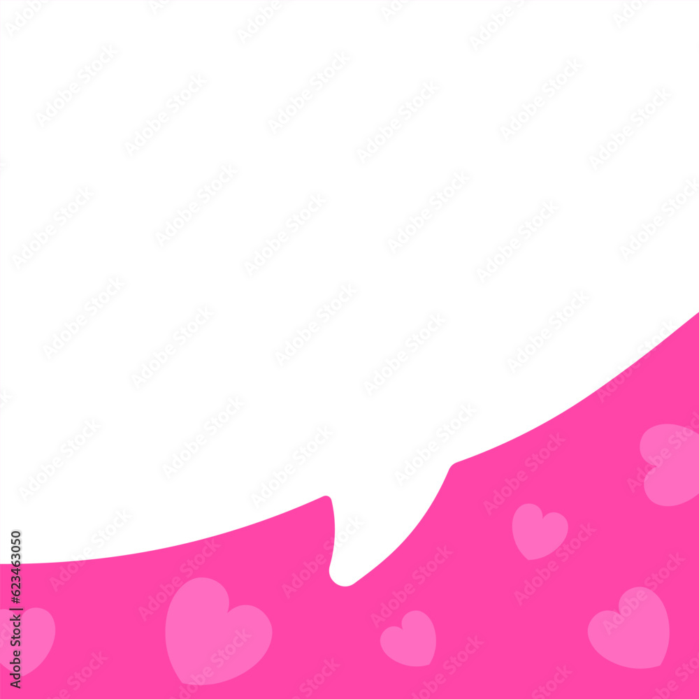 Poster speech bubble square background with copy space. message banner in pink colors vector illustration