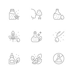 Set line icons of essential oil