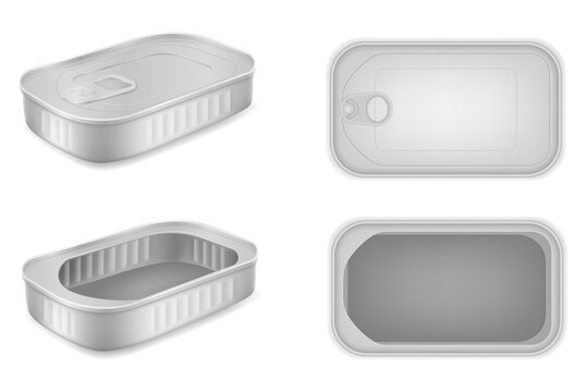 metal rectangular jar for products vector illustration