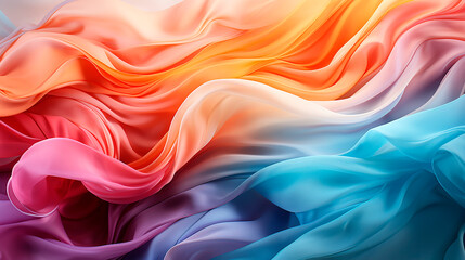 Obraz premium Texture of color gradient satin fabric, rainbow background. copy space. 