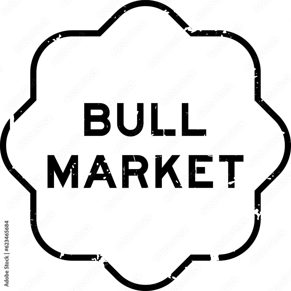 Wall mural Grunge black bull market word rubber seal stamp on wthie background