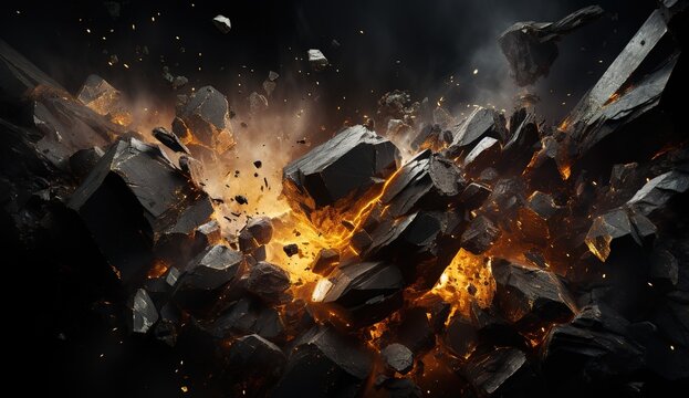 Explosions of meteorites, fragments and pieces of stones.