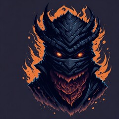 abstract monsters, cosmic terror, demon, black background, shirt print, generated by artificial intelligence.