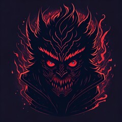 abstract monsters, cosmic terror, demon, black background, shirt print, generated by artificial intelligence.