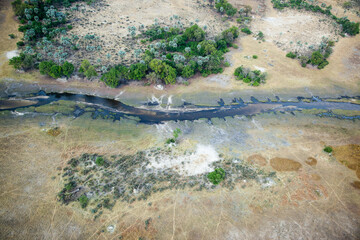 Aerial view of okavango delta in botswana