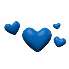 3D blue heart isolated
