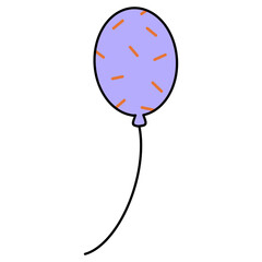 Halloween balloon with transparent background. Purple balloon