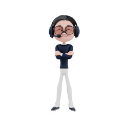 3d Character Customer Service  Illustration