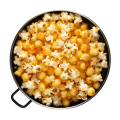 Campfire popcorn popper isolated on transparent background. Generative AI