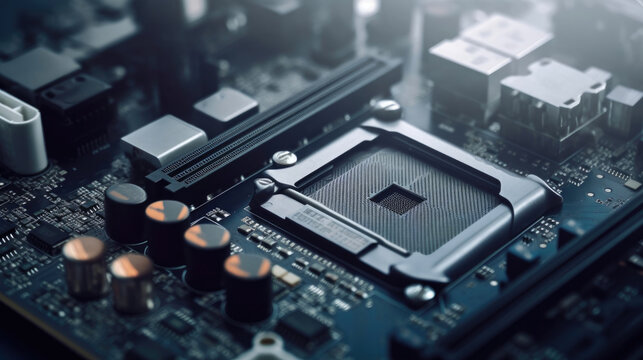A Fascinating Perspective of a Motherboard. Generative AI