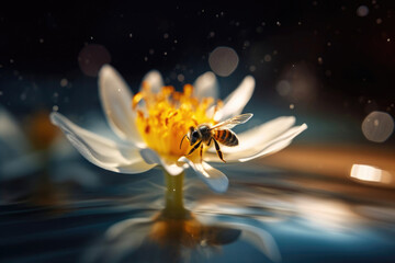 Bee's Pilgrimage to the Illuminated Flower. Generative AI