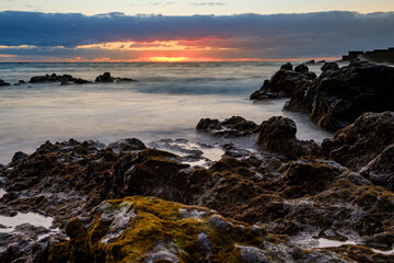Sunrise at the beach of Los Cancajos.