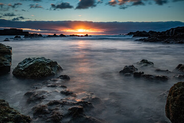 Fototapeta na wymiar Sunrise at the beach of Los Cancajos.