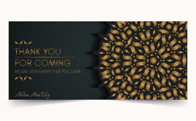 Luxury mandala thank you wedding card