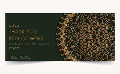 Luxury mandala thank you wedding card