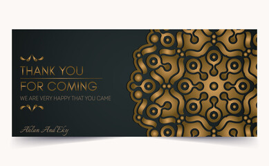 Luxury mandala thank you wedding card