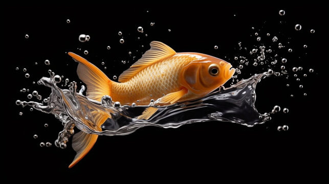 fish in water HD 8K wallpaper Stock Photographic Image