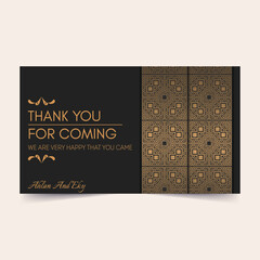 classic gold thank you wedding card