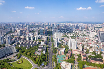 Fototapeta premium Scenery of central axis of Zhuzhou City, Hunan Province, China